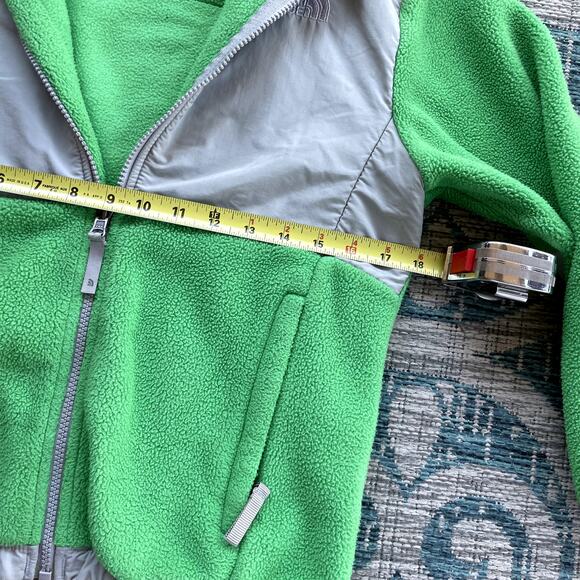 The North Face Girls' Full Zip Fleece Jacket Lime Green Gray - Size M - Picture 6 of 6